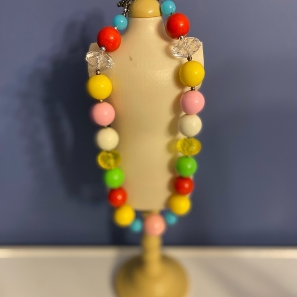 Colorful bubble gum Bohemian Multicolor chunky necklace - Picture 3 of 4